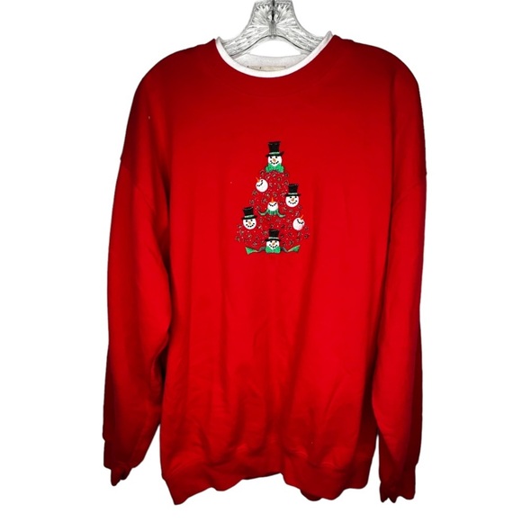 Vintage M & C Sportswear Christmas Holiday Red Sweatshirt - Picture 1 of 5